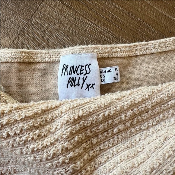 Cream, knitted Princess Polly tube top - Picture 3 of 4